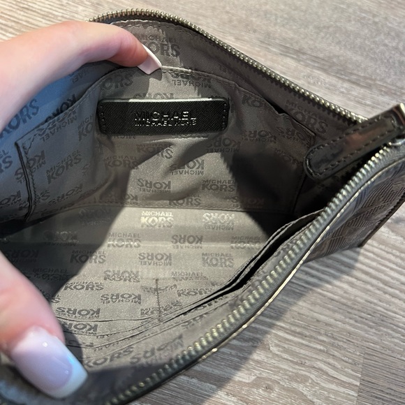 Michael Kors Metallic Gunmetal Clutch Wristlet Purse - Picture 5 of 7